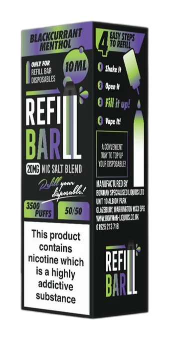 Crystal 10ml E-Liquid - Blackcurrant Menthol