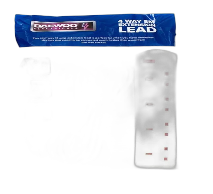 Daewoo 4 Way 5m Extension Lead