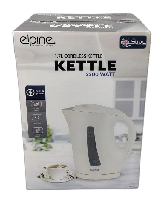 Elpine 1.7L Glass Cordless Kettle